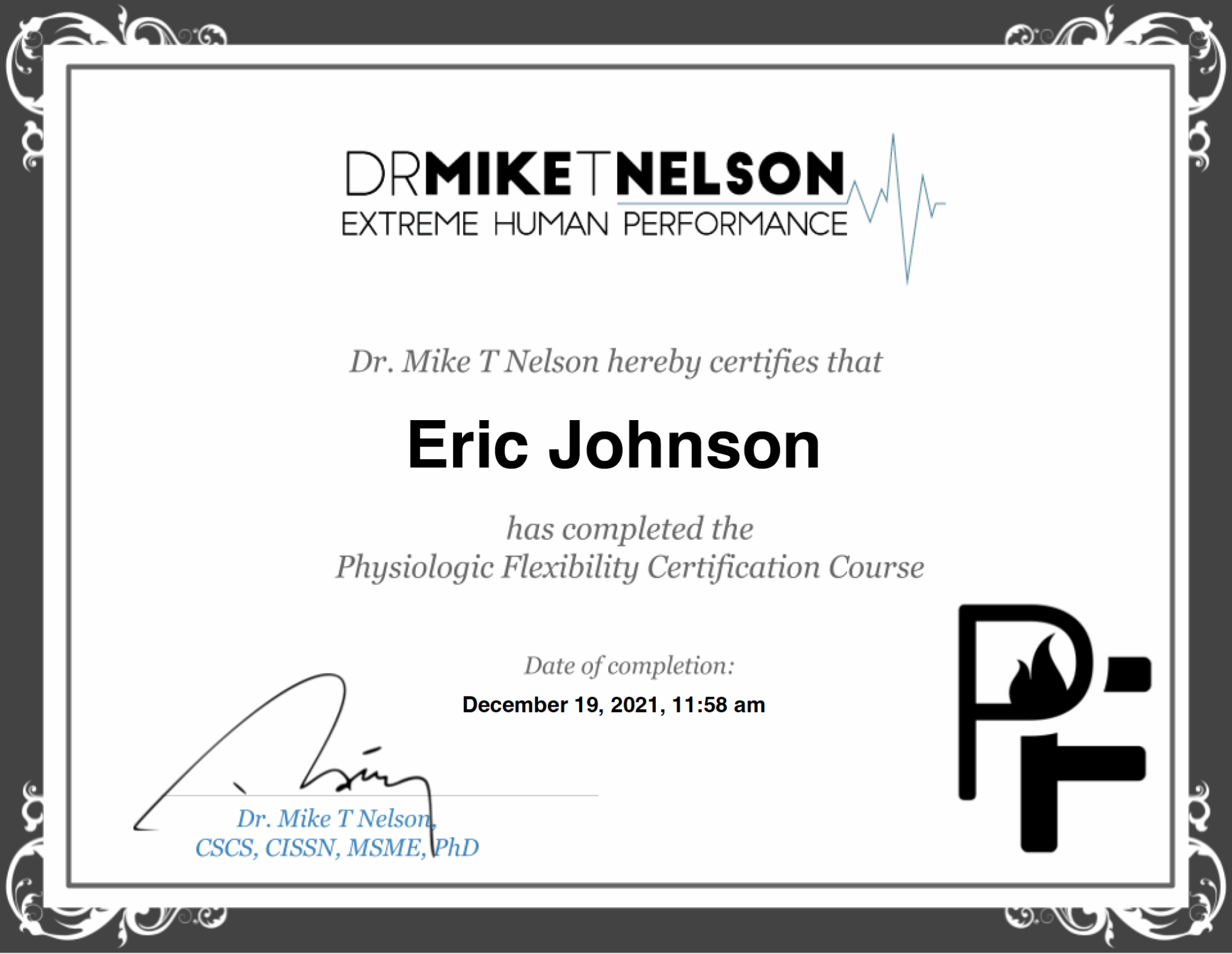 Phys Flex Cert